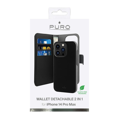 PURO Geldbörse abnehmbar - 2-in-1 iPhone 14 Pro Max Tasche (schwarz)