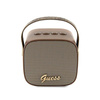 Guess Mini Bluetooth hangszóró 4G bőr logóval és szíjjal - Bluetooth hangszóró V5.3 (barna)