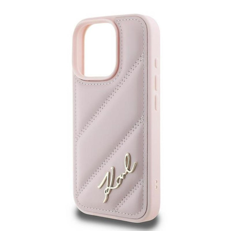 Karl Lagerfeld steppelt aláírás - iPhone 16 Pro Max tok (rózsaszín)
