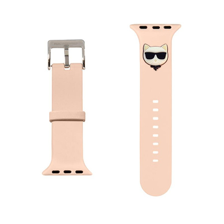 Karl Lagerfeld Silikonová hlava Choupette - řemínek pro Apple Watch 38/40/41 mm (růžová)