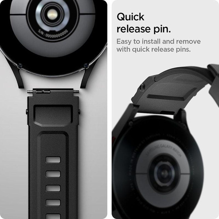 Spigen Rugged Band - Pasek do Samsung Galaxy 4 / 4 Classic / 5 / Active 2 / Huawei Watch  GT 2 42 mm (Czarny)