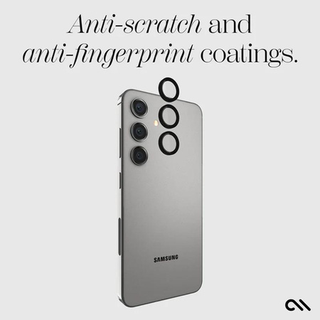 Hliníkový ochranný kroužek objektivu Case-Mate - ochranné sklo objektivu fotoaparátu Samsung Galaxy S24 (černé)