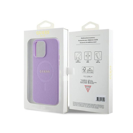 Guess Saffiano MagSafe - iPhone 15 Pro Max Tasche (lila)