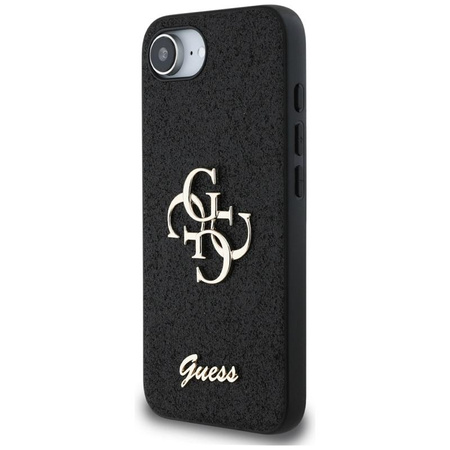Guess Fixed Glitter Big 4G - Tasche für iPhone 16e (schwarz)