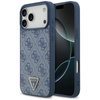 Guess Leather 4G Triangle Strass MagSafe - Case iPhone 17 Pro Max (Blue)