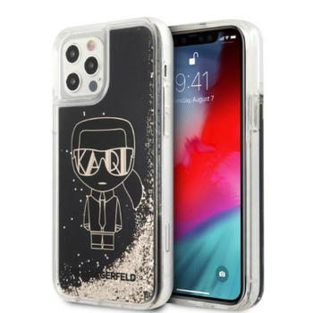 Karl Lagerfeld Liquid Glitter Gatsby - iPhone 12 / iPhone 12 Pro Tasche (schwarz)