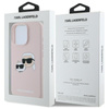 Karl Lagerfeld Silikon Doppelköpfe drucken MagSafe - iPhone 16 Pro Fall (rosa)