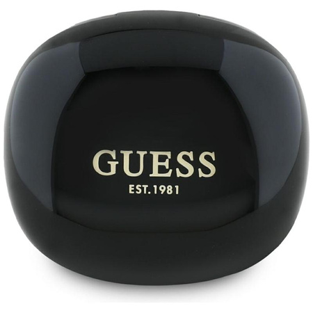 Guess Flat Classic Logo Galvanizovaná - sluchátka TWS + nabíjecí pouzdro (černá)
