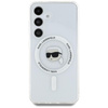 Karl Lagerfeld Button Karl Head Printed Logo MagSafe - pouzdro pro Samsung Galaxy S25 (bílé)