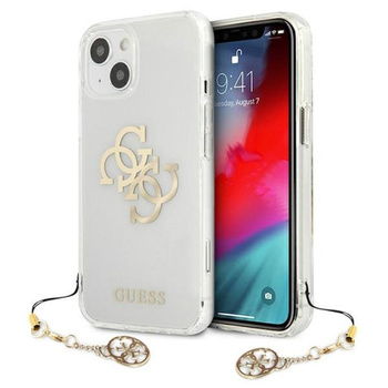 Guess 4G Big Logo Charm Gold- iPhone 13 mini Fall (Gold Charms)