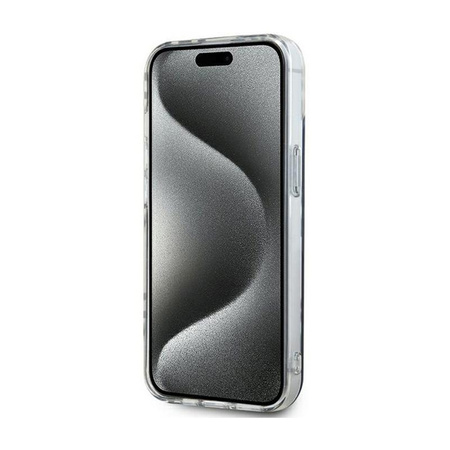DKNY IML Checkered Mono Pattern - Coque pour iPhone 15 Plus / 14 Plus (noir)