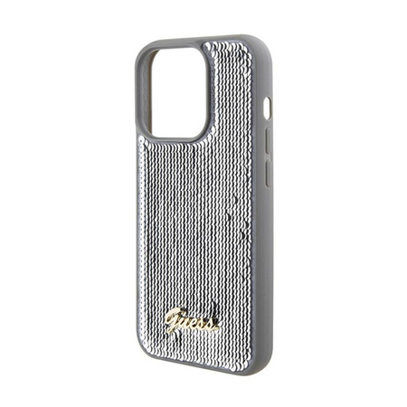 Guess Sequin Script Metal - iPhone 15 Pro Max tok (ezüst)