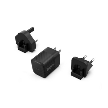 Energizer Ultimate - cestovní nabíječka Multiplug EU / UK / US GaN USB-C 20W PD (černá)