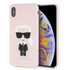 Karl Lagerfeld Silicone Iconic - pouzdro pro iPhone Xs Max (světle růžové)