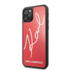 Karl Lagerfeld Double Layers Tempered Glass Glitter Signature Case - iPhone 11 Pro Case (Rot)