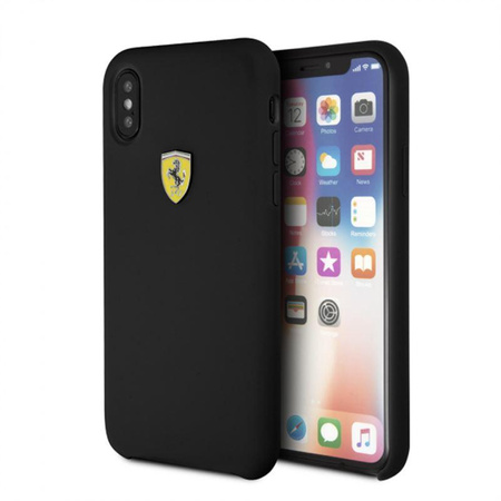Coque rigide en silicone Ferrari - Coque iPhone Xs / X (noir)