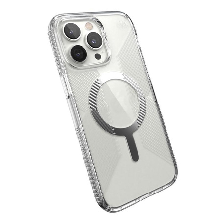 Speck Presidio Perfect-Clear with Grips + MagSafe - Etui iPhone 14 Pro Max z powłoką MICROBAN (Clear)