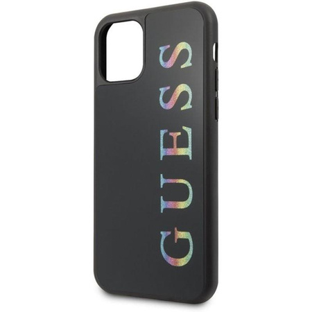 Guess Double Layer Glitter Case Logo Multicolor - iPhone 11 Case (Black/Multicolor)