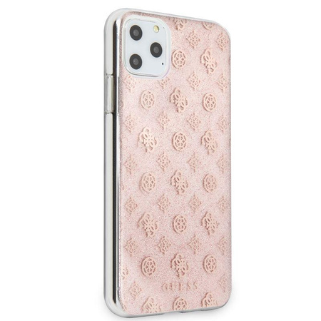 Guess 4G Peony Solid Glitter - Coque iPhone 11 Pro Max (rose)