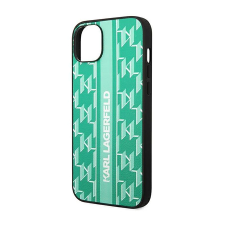 Karl Lagerfeld Monogram Stripe - Case for iPhone 14 Plus (Green)