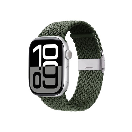 Crong Wave Band – Geflochtenes Apple Watch Armband 44/45/46/49mm (Grün)