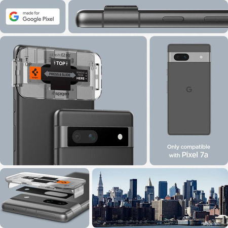 Spigen Optik.TR EZ Fit Camera Lens Protector 2-Pack - Verre de protection pour Google Pixel 7A (2 pces) (Noir)