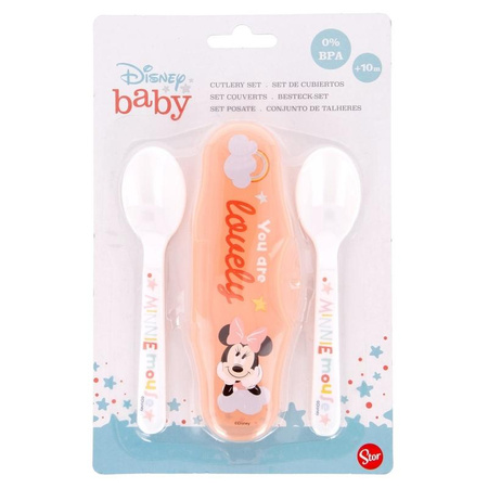 Minnie Mouse - Feeding spoon 2 pcs + case (Indigo dreams)