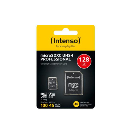 Intenso MicroSDXC - 128 GB Class 10 45/100 MB/s carte mémoire avec adaptateur
