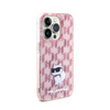 Karl Lagerfeld Monogram Choupette - iPhone 15 Pro tok (rózsaszín)