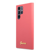 Guess Silikon Skript Metall Logo - Samsung Galaxy S22 Ultra Fall (fuchsia)