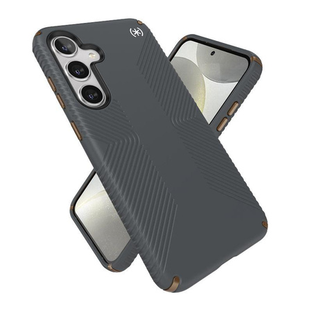 Speck Presidio2 Grip - Samsung Galaxy S24+ Case (Charcoal Grey / Cool Bronze)