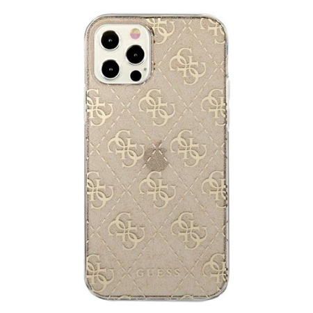 Guess 4G Glitter - pouzdro pro iPhone 12 Pro Max (zlaté)