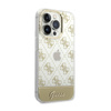 Guess 4G Stripe Script Logo Electroplated Pattern - iPhone 14 Pro Max Case (Gold)