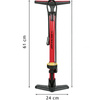 Dunlop - Floor pump for bikes, balls, mattresses with pressure gauge (Red)