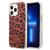 Guess Leopard Electro Stripe - kryt pro iPhone 13 Pro (červený)