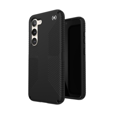 Speck Presidio2 Grip - Csúszásgátló tok Samsung Galaxy S23 készülékhez (Fekete/Fekete/Fehér)