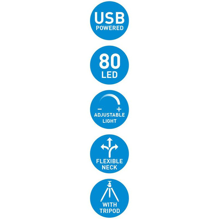 Grundig - Lampa pierścieniowa LED ze statywem do zdjęć, selfie, makijażu