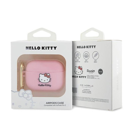 Hello Kitty Silicone 3D Kitty Head - pouzdro pro AirPods Pro 2 (růžové)
