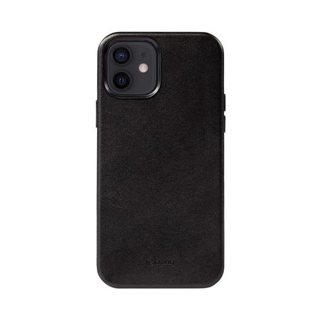 Crong Essential Cover Magnetic - iPhone 12 / iPhone 12 Pro MagSafe étui en cuir (noir)