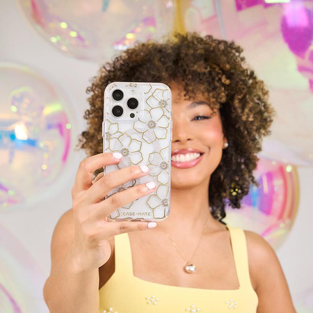 Case-Mate Floral Gems MagSafe - iPhone 16 Pro Max tok (arany)