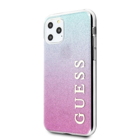 Guess Glitter Gradient - pouzdro pro iPhone 11 Pro Max (růžová/modrá)