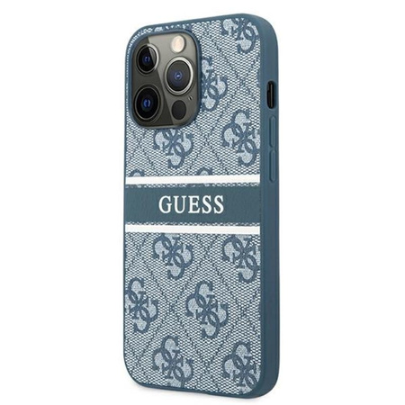 Guess 4G nyomtatott csíkos - iPhone 13 Pro Max tok (kék)