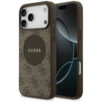 Guess 4G Circle Classic Logo MagSafe – Pouzdro iPhone 17 Pro Max (Hnědá)