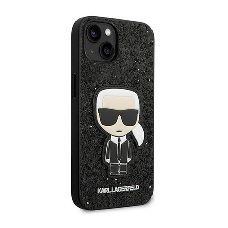 Karl Lagerfeld Glitter Flakes Ikonik - Case for iPhone 14 Plus (Black)