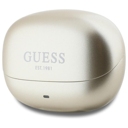 Guess Capsule nyomtatott logó - TWS ANC & ENC Bluetooth fejhallgató + töltőtáska (arany)