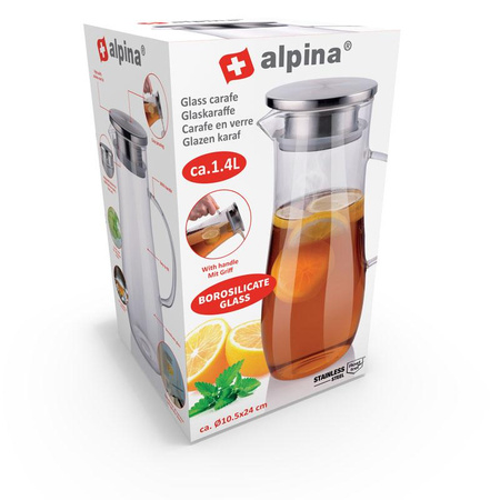 Alpina - Karafka z uchwytem ze szkła borokrzemowego 1.4 l