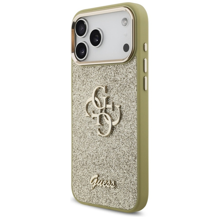 Guess Fixed Glitter Big 4G Metal Frame - Hülle iPhone 17 Pro Max (gold)