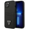 Guess Saffiano Double Card Triangle - Cover for iPhone 13 mini (Black)