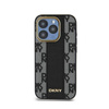 DKNY Étui MagSafe pour iPhone 15 Pro Max en cuir à damier (noir)