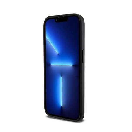 DKNY Leather Checkered Mono Pattern MagSafe - Hülle für iPhone 15 Pro Max (Schwarz)